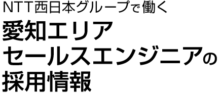 NTT西日本グループで働く愛知エリアセールスエンジニアの採用情報